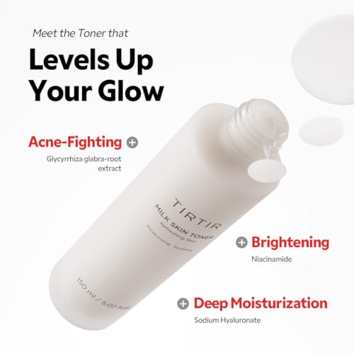 TIRTIR Milk Skin Rice Toner - Deep Moisturizing, Hydrating and Refreshing for face, Niacinamide, Ceramide, Rice Bran Extract, Nature-Oriented Ingredients, Korean Skin Care, Vegan, 150ml / 5.07 fl.oz. Original 5.07 Fl Oz (Pack of 1)