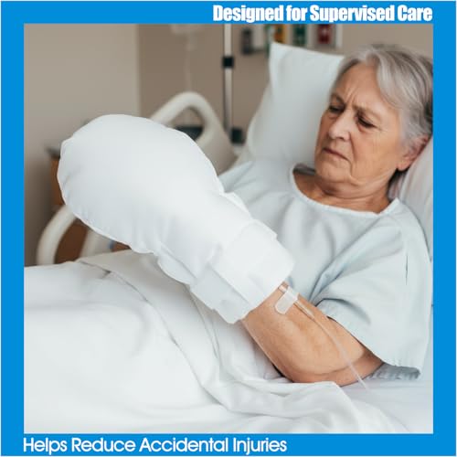 MESINURS Restraint Gloves for Elderly, Double Security Mitts with Adjustable Wrist Straps, Soft Extra Padded for Comfort & Protection,2 Pcs 2