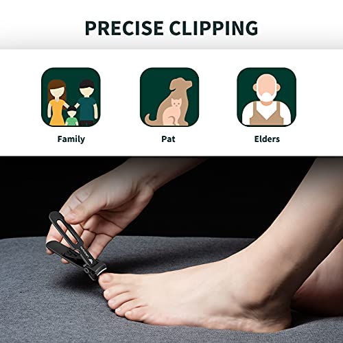 Toenail Clippers for Seniors Thick Toenails, Nail Clippers with Catcher for Men