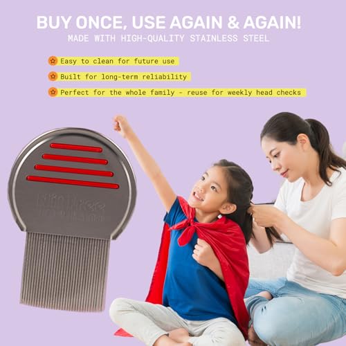Terminator Comb, Stainless Steel Lice & Nits Removal, Reusable