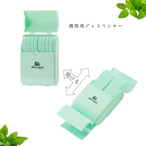 Himgy Twin-Line Floss Picks – 614 Ct. Refillable Dental Picks, Shred-Resistant Tuffloss, Mint, Includes Travel Cases