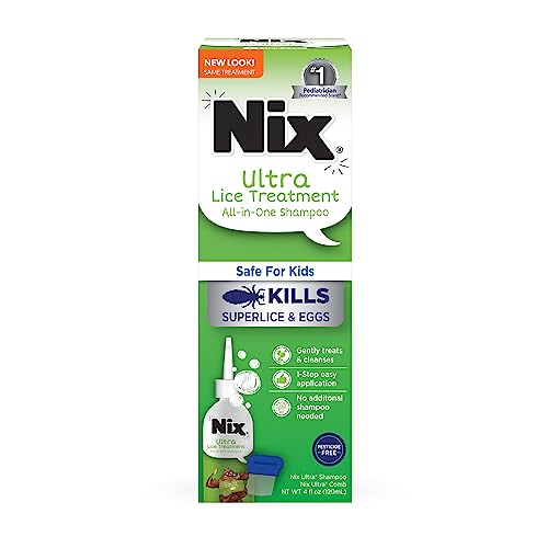 Nix Ultra Hair Treatment Solution & Shampoo Kit with Combs, 3.4 fl oz & 4 Fl Oz