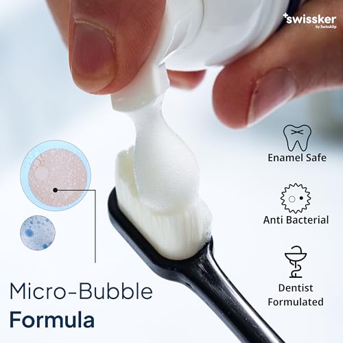 Swissker by Swissklip ShineFoam | Teeth Whitening Foam | Mint Flavor Whitening Toothpaste | Teeth Whitener I Professional Teeth Whitening Kit | 100% Vegan - Made in USA - 1.69 oz - Pack 2