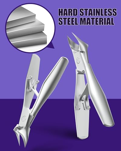 Toenail Clippers for Thick & Ingrown Toenails, Heavy-Duty Nail Clippers for Seniors, Men & Women, Ultra-Wide Jaw Toe Nail Clippers, Pedicure Tools for Feet, Stainless Steel Nail Cutter