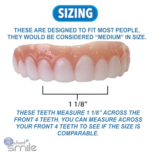 Instant Smile Secure Fit Upper Teeth Veneer - Bright White Shade