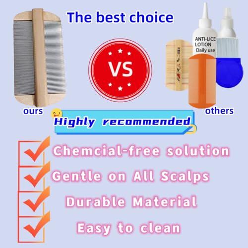 Vivifivenca Durable Lice Comb Stainless Steel Asian Large size 4inch Double - Sided Ultra Fine Tooth (Nits/Eggs), Dense Tooth (Flea/Ticks/Dandruff), Safe for Humans & Pets Scalp (Gold）