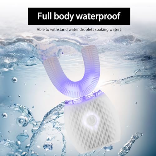 Adult Ultrasonic Automatic Toothbrush Waterproof Travel Timer White