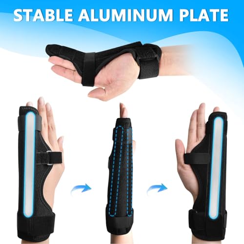 Pinky Finger Splint for Boxer Fractures, Metacarpal Finger Splints Ring & Little Finger Brace, Hand Brace with 2 Splints for Tendonitis, Arthritis, Injury, Fracture, Broken (One Size, Left & Right)