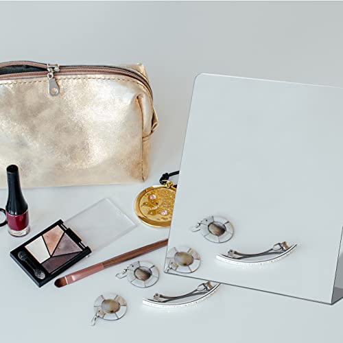 Amyhill 2 Pcs Counter Top Mirror Freestanding Table Desk Mirror Self Portrait Single Sided Acrylic Glass for Tabletop Desk Counter Bedroom Office Bathroom Home Dorm (8.5 x 9 Inch) 8.5 x 9 Inch
