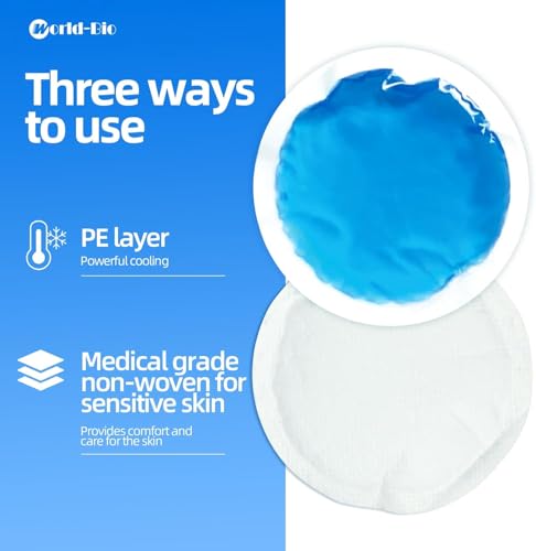 Soft Ice Pack/Small Ice Packs for Injuries Reusable, Small Round Gel Hot & Cold Compress (12 Pack) for Pain Relief, Toothache, Surgery Recovery - Soothing Gel with Sleeve - Blue 12 Count (Pack of 1) 12.0