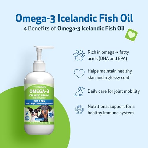 Pet Wellbeing Agile Joints & Omega-3 Icelandic Fish Oil for Dogs - NASC Certified & Vet-Formulated Herbal Joint Support & EPA/DHA Bundle, Herbal Liquid & Molecularly Distilled Fish Oil, 2 oz & 8 oz