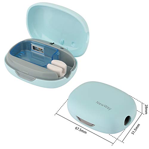 NewWay Mini Toothbrush Cover Rechargeable Travel Toothbrush Case with Holder for Houshold and Traving or Business Trip Blue