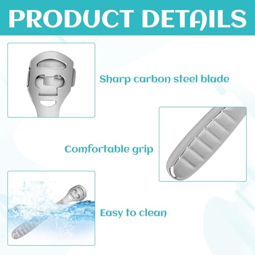 Professional Foot File Callus Remover Set, Stainless Steel Pedicure Tool with Storage Case, 10 Replacement Blades, Hard Skin Shaver for Feet Care