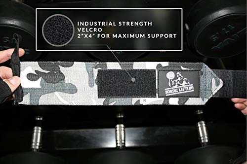 Nordic Lifting Elbow Compression Sleeves (1 Pair) Medium, Grey and Wrist Wraps (1 Pair/2 Wraps) Camo Grey