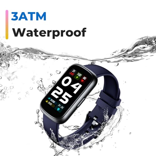 Fitness Tracker Smart Watch, 1.47" Full Touch Health Tracker with 24/7 Heart Rate & Blood Oxygen Monitor, Sleep Tracker, 3ATM Waterproof Step Tracker Activity Tracker for Women Men, Midnight Blue