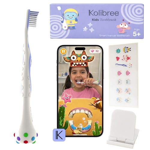 Kids AR Smart Toothbrush Kit with Freemium Brushing Games App and Phone Holder