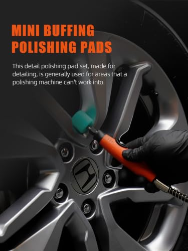 Mini Buffing Polishing Pads, 30Pcs Mini Detail Polishing balls Use On Rotary Tools,Cordless electric drill, Small area Polisher Tool for Tight Area Detailing Polishing Waxing And Sealing Glaze -MNPC30 30Pcs Mini Detail Polishing Pad Sets