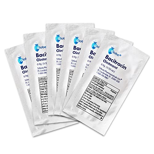 Globe Bacitracin Zinc Ointment, 25 Pack, Single Use Packets, 0.9 g