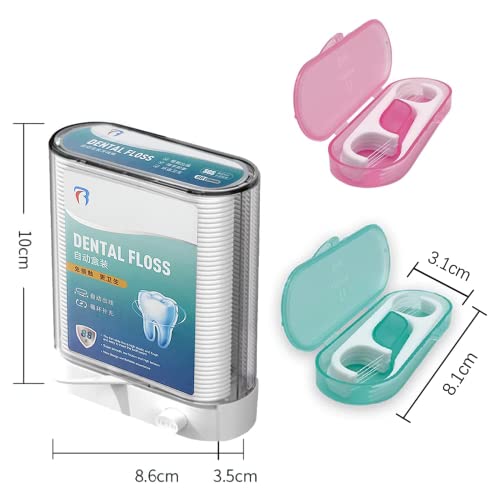 Dental Floss Pick Dispenser, Auto Pop-Up, 520 Count & Travel Case Set
