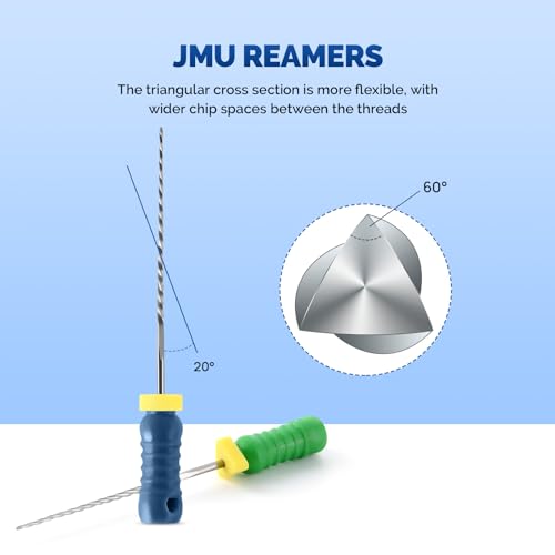 JMU Dental Reamers Files #15-#40 25mm Stainless Steel 6 Pcs/Pack Reamers #15-#40 (25mm) 1