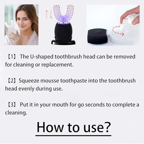 Adult Automatic Ultrasonic Toothbrush Waterproof Travel Timer White