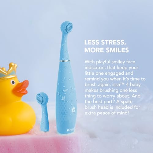 FOREO issa 4 baby - Sonic Electric Toothbrush + Issa mini Hybrid Brushead Bubble Blue