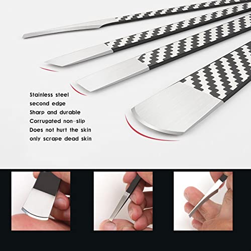 4 Pcs Decorative Foot Knives, Pedicure Knife Set for Ingrown Callus Shaver Feet Nail Correction Pliers Scissors Remover with Storage Bag. (160MM)