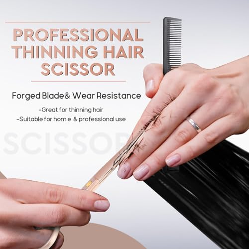 JASON Hair Cutting Scissors Set - 10-Piece Thinning Shears RoseGold 6"