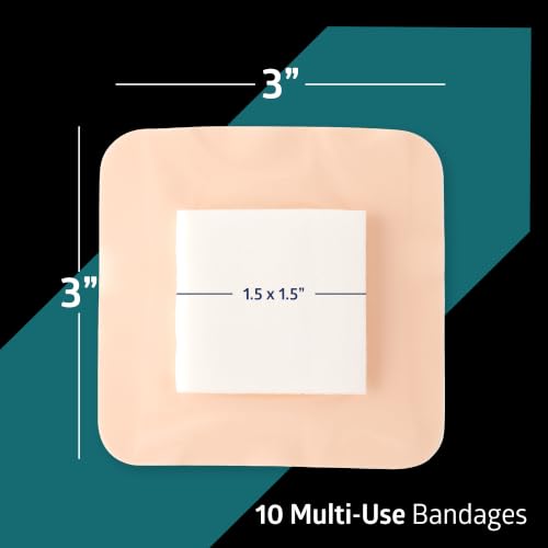 Optifoam Gentle Silicone-Faced Bordered Foam Dressings, 3" x 3", 10 Count 3" x 3"