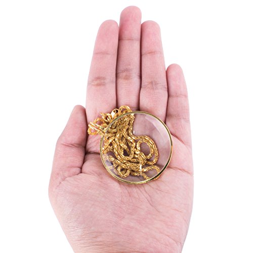 Super Z Outlet Necklace with 1-3/4 Inch Optical Magnifier Lens and 36-Inch Gold Chain for Library, Reading Fine Print, Zooming, Increase Vision, Jewelry