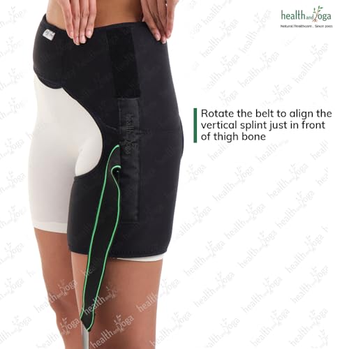 SoulGenie HealthAndYoga™ Extra Padded Hip Protection Belt-Pioneering Design Binder Support Brace to Reduce Falls, Hip Fracture, Injury-Rehab Aid for Post-Surgery Recovery-Free Size, Unisex (Left) Left