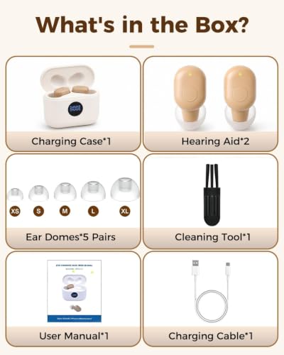 Hearing Aids for Seniors Rechargeable with Noise Cancelling Beige