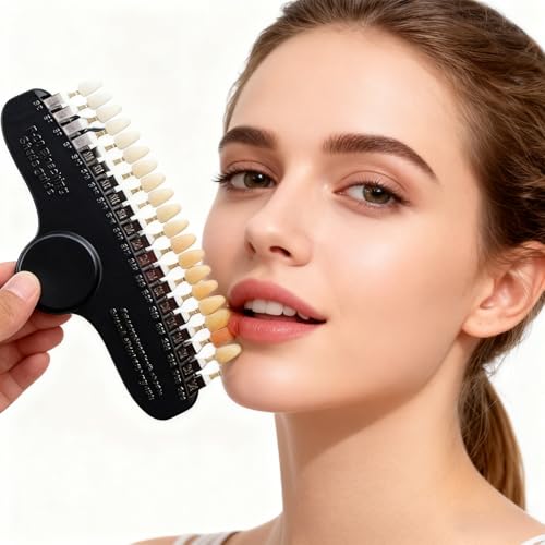 Teeth Whitening Shade Guide - 20 Shades Eco-Friendly ABS Plastic, Lightweight & Durable Tooth Color Book for Dentists, Labs, Veneers, Crowns