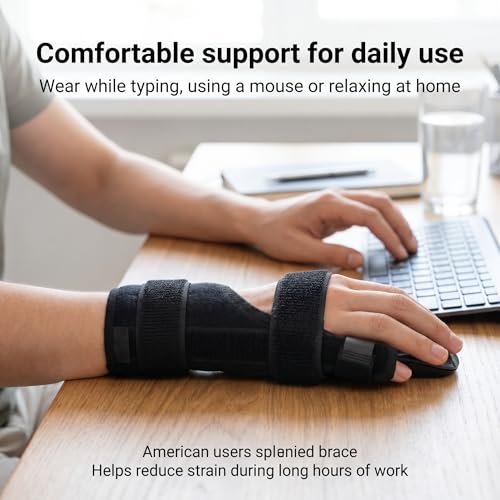 Adjustable Pinky Finger Splint, Breathable Little Finger Support Brace, Stabilizer Splint for Injury, Arthritis, Tendonitis Relief, Fit Left & Right Hand, Black