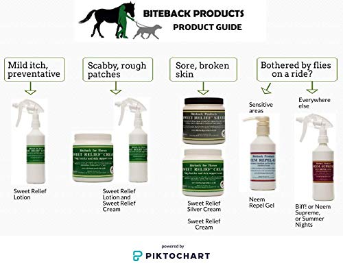 Biteback Products 'Neem Repel Gel' – Natural Horse Fly, Midge & Tick Repellent for Riders & Outdoor Enthusiasts – 5-Hour Protection – Neem & Lemon Eucalyptus, DEET-Free – Gentle on Skin – 500ml