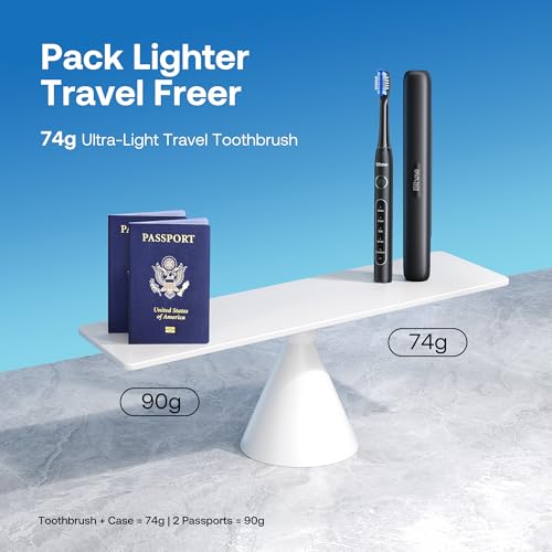 Bitvae ADA Accepted Electric Toothbrush, 60-Day Battery Travel Toothbrush Shadow Black