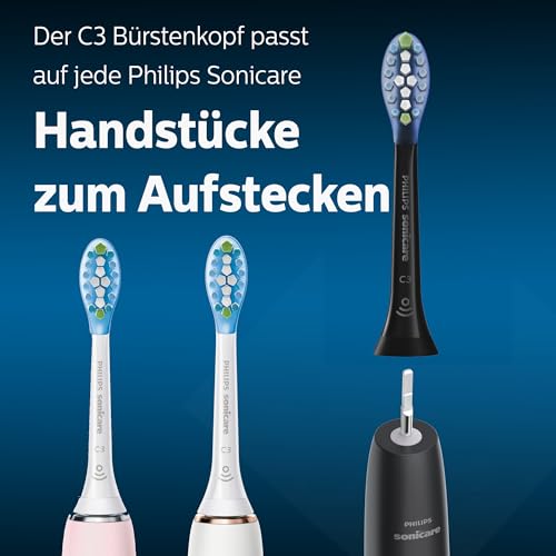 Philips Sonicare Premium Plaque Defence BrushSync Enabled Replacement brush Heads, 4pk Black - HX9044/33 4 Count (Pack of 1)
