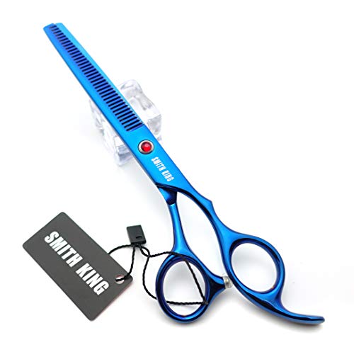 7.0 Inches Professional hair cutting thinning scissors set with razor (Blue) 7.0 Inch Blue