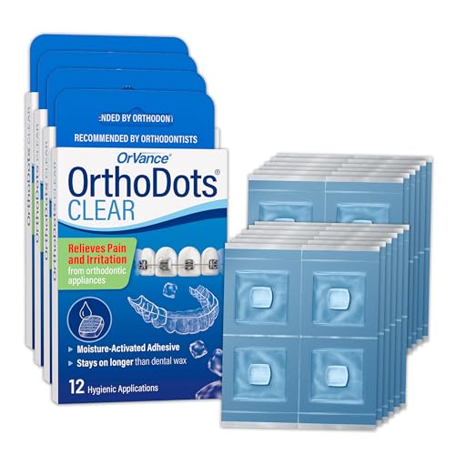 OrthoDots CLEAR 4 Pack & Braces Flosser 2 Pack – Clean and Protect Your Orthodontics