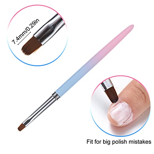 2Pcs Nail Clean Up Brushes, Nail Brushes for Cleaning Polish Mistakes 2 Pcs Round&Angled Nail Brushes for Cleaning Polish
