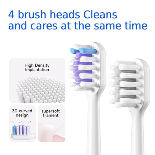 X1 Sonic Electric Toothbrush for Adults - Sweeping & Vibrating, Rechargeable, 4 Brush Heads, 5 Cleaning Modes, 60-Day Battery Life & IPX7 Waterproof Design (White) White 1 Count (Pack of 1)