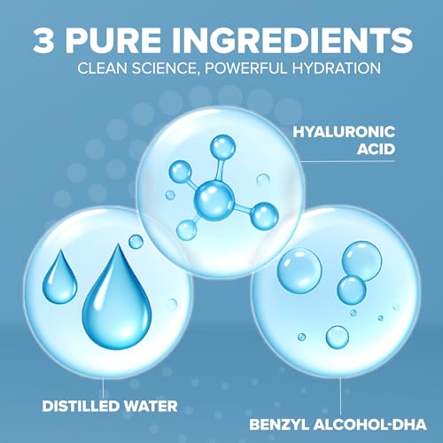 Hyaluronic Acid Serum for Skin 100% Pure-Anti-Aging Serum - Intense Hydration + Moisture, Non-greasy, Paraben-free Hyaluronic Acid for Your Face 8 oz Original 8 Fl Oz (Pack of 1)