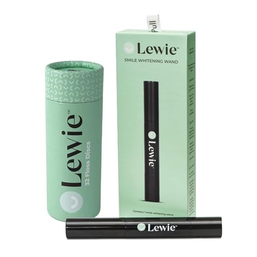 Lewie Oral Care Travel Bundle - Whitening Pen & Floss Discs - 32ct | Dentist-Developed Sensitivity-Free Whitening Pen with Eco-Friendly Ergonomic Floss Disc Dispenser, Travel-Ready Kit