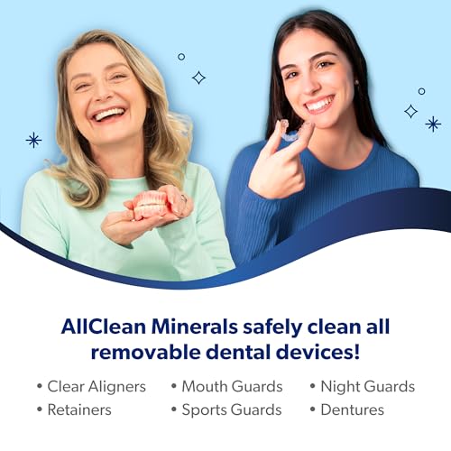 EverSmile AllClean Minerals – Deep Cleaner for Retainers, Clear Aligners, Invisalign, Dentures, Night & Mouth Guards – Removes Stains, Odors & Plaque in 3-Minutes – Up to 120 Uses (300g), 2 Pack 10.58 Ounce (Pack of 2)