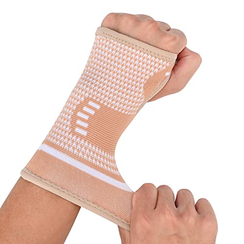Copper Wrist Compression Sleeves, Support Brace for Arthritis, Tendonitis, Sprains, Workout - Comfortable and Breathable Wrist Support for Women and Men - 2Pack Small(2Pack) Yellow