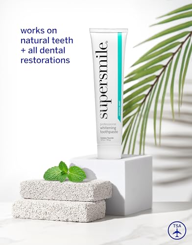 Supersmile Professional Whitening Toothpaste w/Fluoride - Removes Stains & Whitens Teeth 6 Shades - Enamel Strengthening - No Sensitivity - Travel Size (Original Mint, 1.4 Oz) (Pack of 2) 1.4 Ounce (Pack of 2)