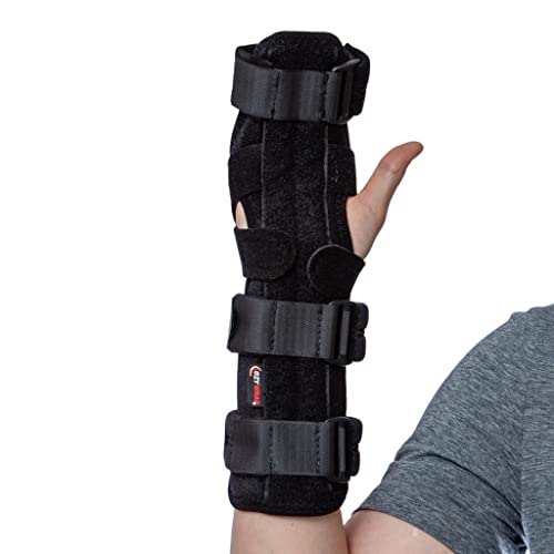 Platform Hand and Wrist Brace for Carpal Tunnel, Arthritis & Tendonitis – Universal Adjustable Finger Splint with Malleable Stays for Contractures Support – Breathable, Hypoallergenic Design One Size