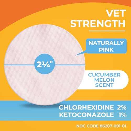 Paw Science Antibacterial & Antifungal Medicated Wipes for Dogs and Cats – 100 Count - Chlorhexidine Wipes with Ketoconazole for the Treatment of Rashes, Skin Infections, Itchy Paws, and Pet Acne