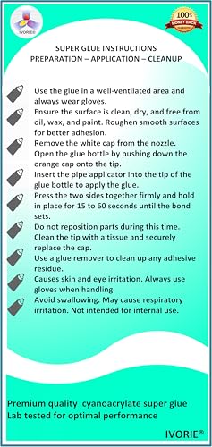 Super Glue Adhesive Instant Bonding Cyanoacrylate Acrylic - Dental Laboratory Tools (Transparent Clear Color - 20gr) Transparent Clear Color - 20gr