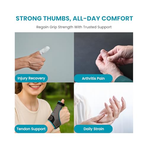 XPT Thumb Brace | Stabilizing Support for Gamekeeper’s Thumb, De Quervain’s Tenosynovitis & Arthritis Relief | Adjustable Compression with Aluminum Stay | Seamless Heat-Pressed Design | Fits Left & Right Thumb | Large
